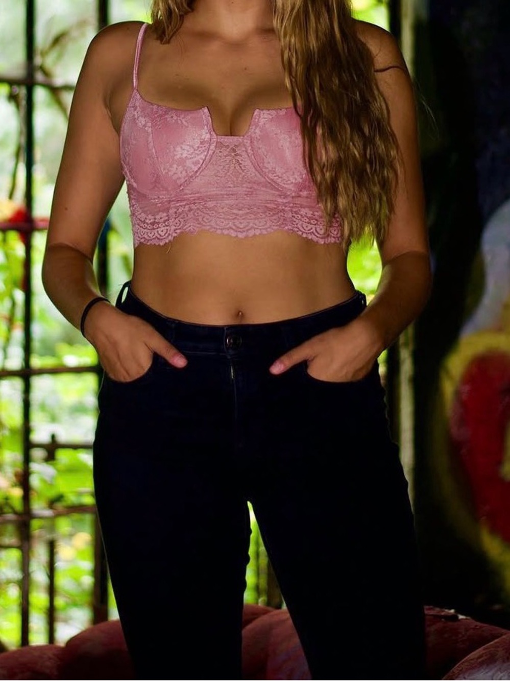 Bozzolo Pink Lace Bralette